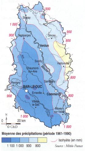Pr&eacute;cipitations en Meuse